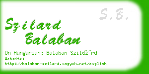 szilard balaban business card